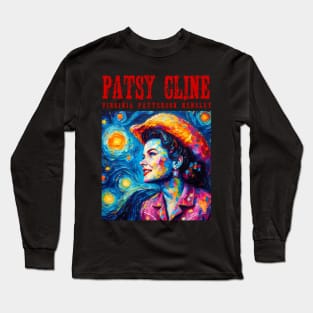 Patsy Cline in starry night Long Sleeve T-Shirt